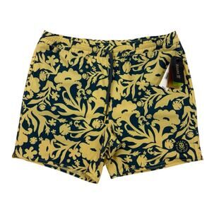 Huckberry Roark Shorey 16" Board Shorts Mens Large Tropical Yellow Blue Stretch